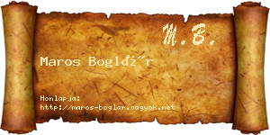 Maros Boglár névjegykártya